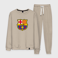 Костюм хлопковый мужской Barcelona fc sport, цвет: миндальный