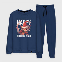 Костюм хлопковый мужской Happy Dragon year, цвет: тёмно-синий