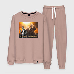 Костюм хлопковый мужской Фильм Оппенгеймер, цвет: пыльно-розовый