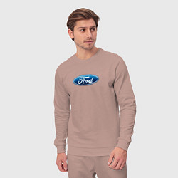 Костюм хлопковый мужской Ford usa auto brend, цвет: пыльно-розовый — фото 2