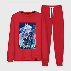 Костюм хлопковый мужской Нёвиллет - Геншин Импакт, цвет: красный
