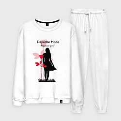 Костюм хлопковый мужской Depeche Mode - Happiest Girl Collage, цвет: белый