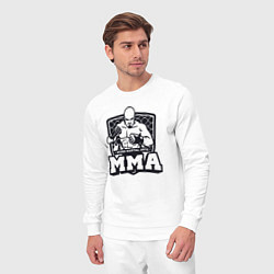 Костюм хлопковый мужской Mixed martial arts, цвет: белый — фото 2