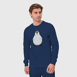 Костюм хлопковый мужской Птенец пингвина мультяшный, цвет: тёмно-синий — фото 2