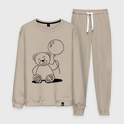 Мужской костюм Мишка с воздушным шариком - раскраска