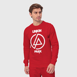 Костюм хлопковый мужской Linkin Park logo, цвет: красный — фото 2