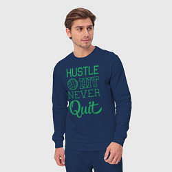 Костюм хлопковый мужской Hustle hit never quit, цвет: тёмно-синий — фото 2