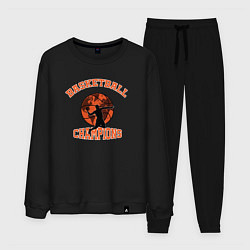 Костюм хлопковый мужской Basketball champions, цвет: черный