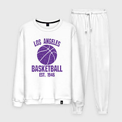 Костюм хлопковый мужской Basketball Los Angeles, цвет: белый