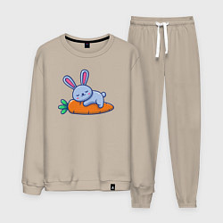 Костюм хлопковый мужской Морковный сон, цвет: миндальный