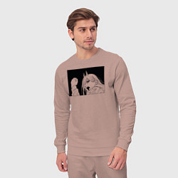 Костюм хлопковый мужской Пауэр аниме человек бензопила, цвет: пыльно-розовый — фото 2