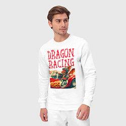 Костюм хлопковый мужской Dragon cool racer - ai art, цвет: белый — фото 2