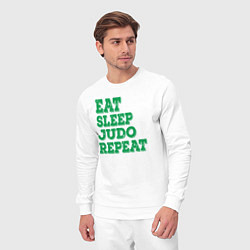 Костюм хлопковый мужской Жизнь дзюдо, цвет: белый — фото 2