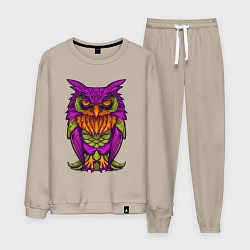 Костюм хлопковый мужской Purple owl, цвет: миндальный