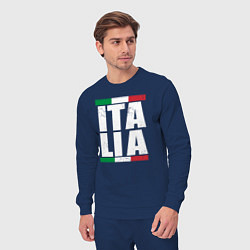 Костюм хлопковый мужской Italia, цвет: тёмно-синий — фото 2