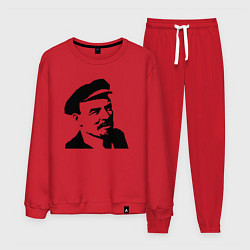 Костюм хлопковый мужской Ленин в кепке, цвет: красный