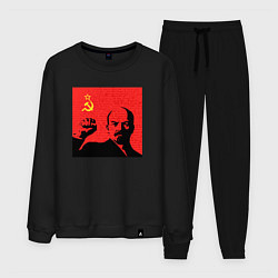 Костюм хлопковый мужской Lenin in red, цвет: черный
