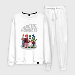 Костюм хлопковый мужской Arctic Monkeys clowns, цвет: белый