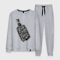 Костюм хлопковый мужской Бутылка джека, цвет: меланж