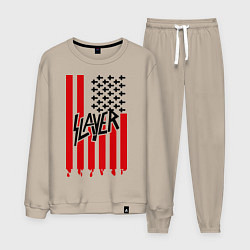 Костюм хлопковый мужской Slayer Flag, цвет: миндальный