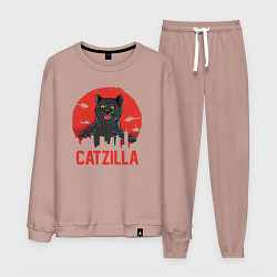 Костюм хлопковый мужской Catzilla, цвет: пыльно-розовый