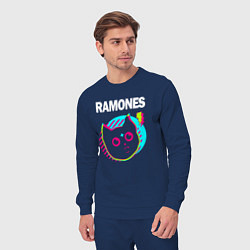 Костюм хлопковый мужской Ramones rock star cat, цвет: тёмно-синий — фото 2