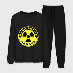 Костюм хлопковый мужской Danger radiation sign, цвет: черный