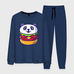 Костюм хлопковый мужской Панда бургер, цвет: тёмно-синий