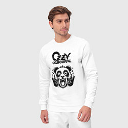 Костюм хлопковый мужской Ozzy Osbourne - rock panda, цвет: белый — фото 2