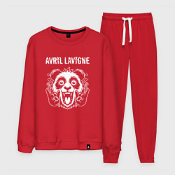 Костюм хлопковый мужской Avril Lavigne rock panda, цвет: красный