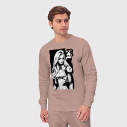 Костюм хлопковый мужской Barbie - sketch ai art, цвет: пыльно-розовый — фото 2