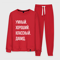 Костюм хлопковый мужской Умный хороший классный Давид, цвет: красный