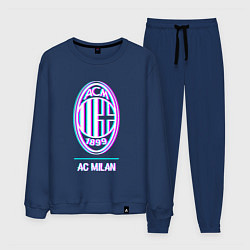 Мужской костюм AC Milan FC в стиле glitch