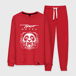 Костюм хлопковый мужской Tokio Hotel rock panda, цвет: красный