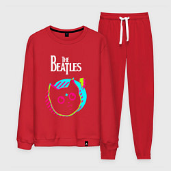 Костюм хлопковый мужской The Beatles rock star cat, цвет: красный
