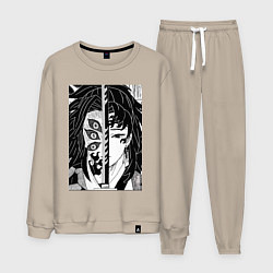 Костюм хлопковый мужской Клинок рассекающий демонов Ериичи Цугикуни Кокушиб, цвет: миндальный