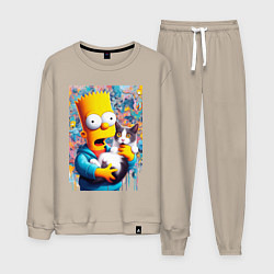 Мужской костюм Bart Simpson with a kitten - ai art