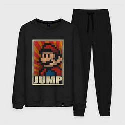 Костюм хлопковый мужской Jump Mario, цвет: черный