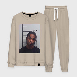Костюм хлопковый мужской Travis Scott magshot, цвет: миндальный