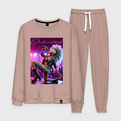 Костюм хлопковый мужской Барби поёт панк-рок, цвет: пыльно-розовый