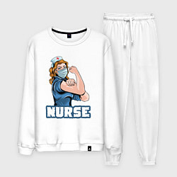 Костюм хлопковый мужской Good nurse, цвет: белый