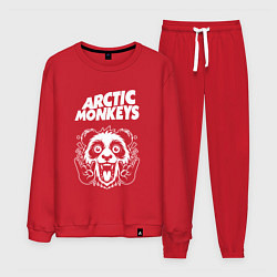 Костюм хлопковый мужской Arctic Monkeys rock panda, цвет: красный