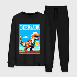 Костюм хлопковый мужской Beersaur - pixel art, цвет: черный