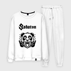 Костюм хлопковый мужской Sabaton - rock panda, цвет: белый