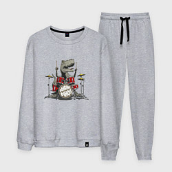 Костюм хлопковый мужской Ревущие динозавры, цвет: меланж