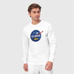 Костюм хлопковый мужской Рамен в стиле NASA, цвет: белый — фото 2