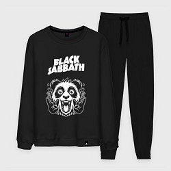 Костюм хлопковый мужской Black Sabbath rock panda, цвет: черный