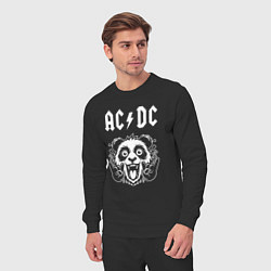 Костюм хлопковый мужской AC DC rock panda, цвет: черный — фото 2