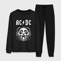 Костюм хлопковый мужской AC DC rock panda, цвет: черный