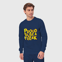 Костюм хлопковый мужской Proud to be a freak, цвет: тёмно-синий — фото 2